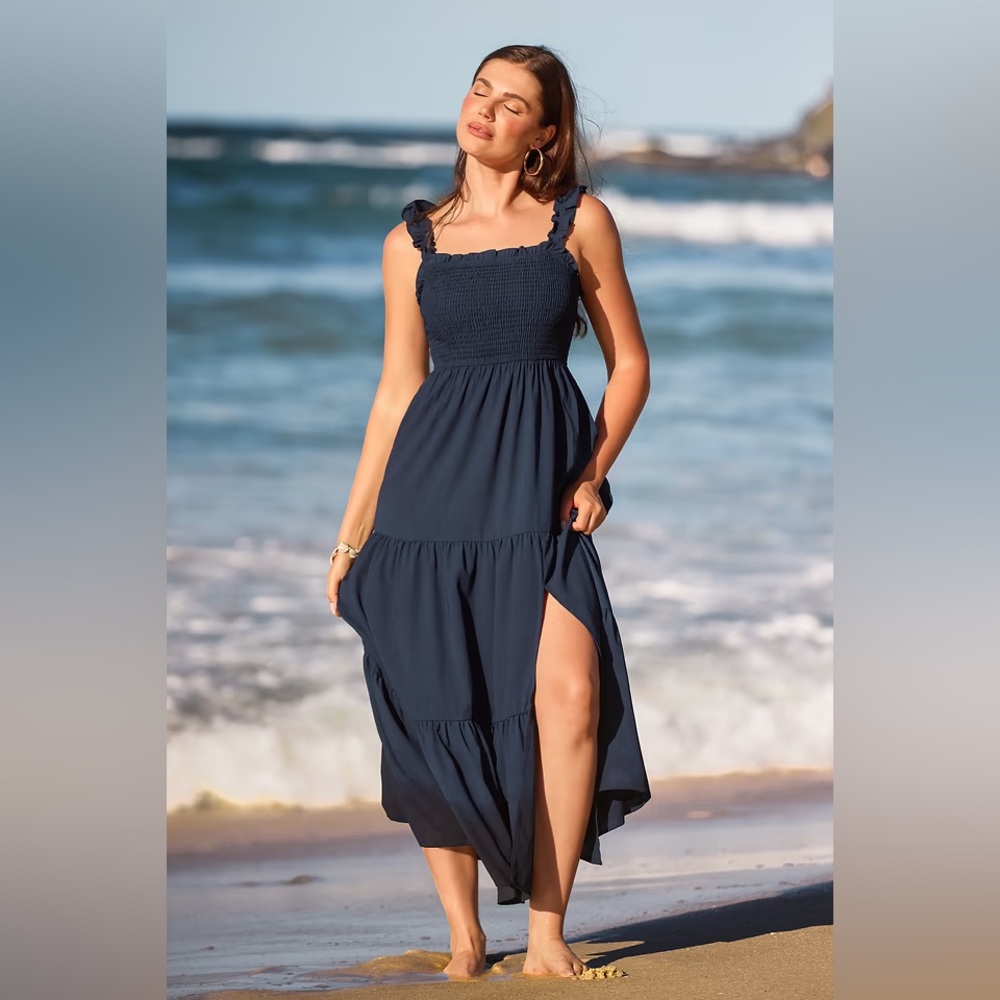 Cupshe navy maxi dress